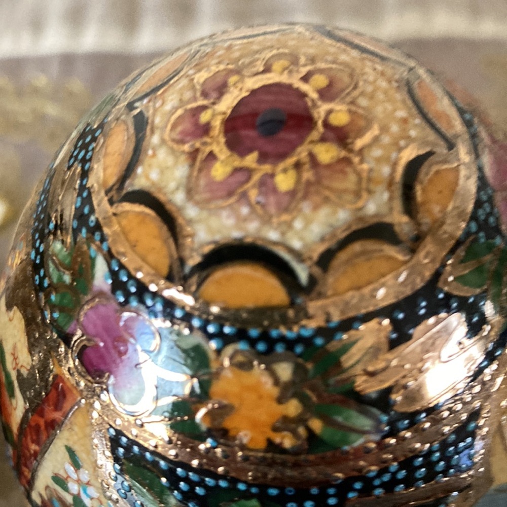 Set of 2 vintage oriental hand painted satsuma egg - Picture 9 of 12